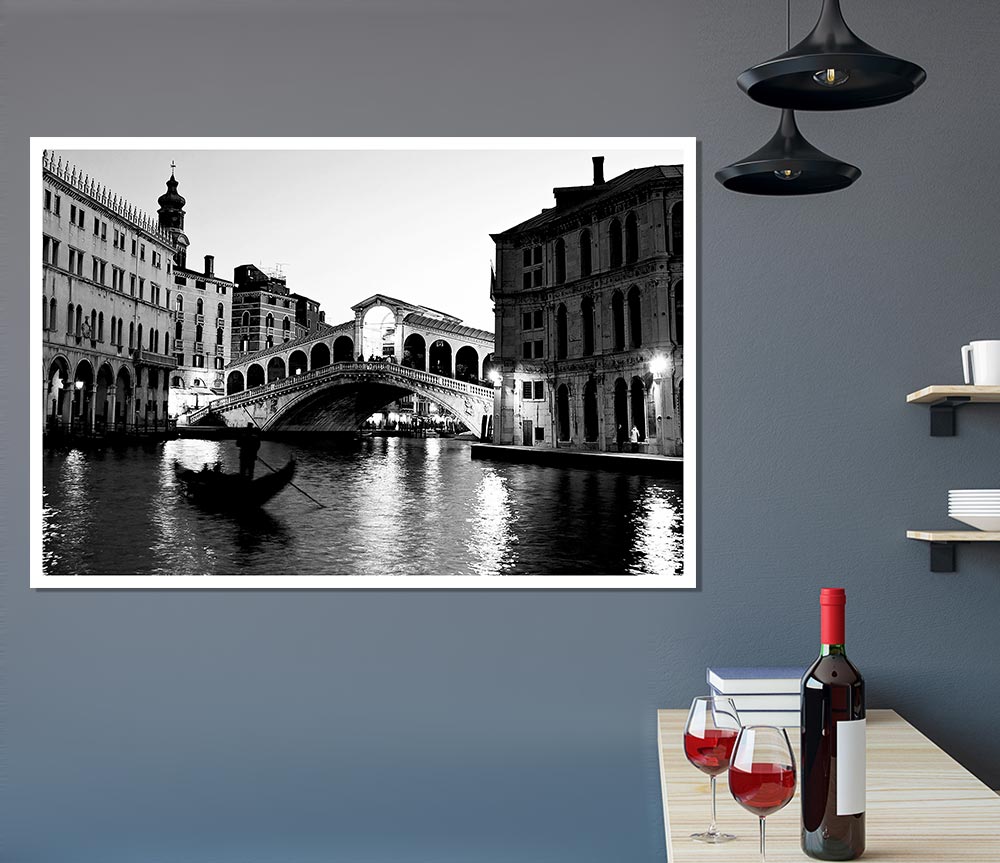 Venice Gondela Print Poster Wall Art