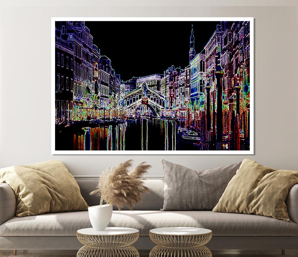 Venice Psychedelic Print Poster Wall Art