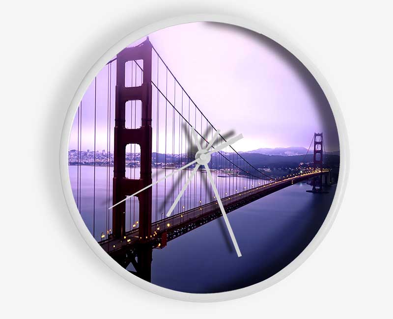 Violet Hour And Fog Surround The Golden Gate Clock - Wallart-Direct UK