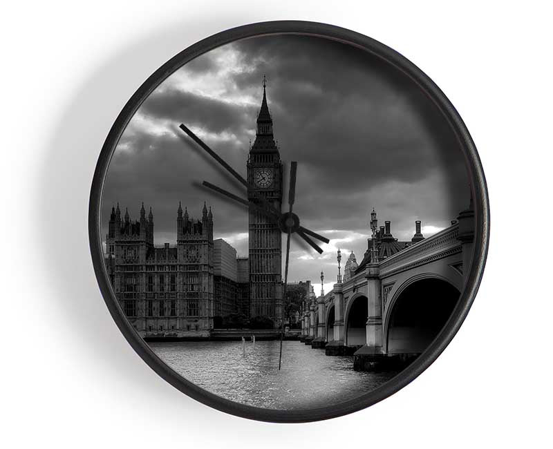 Westminster Black And White Clock - Wallart-Direct UK