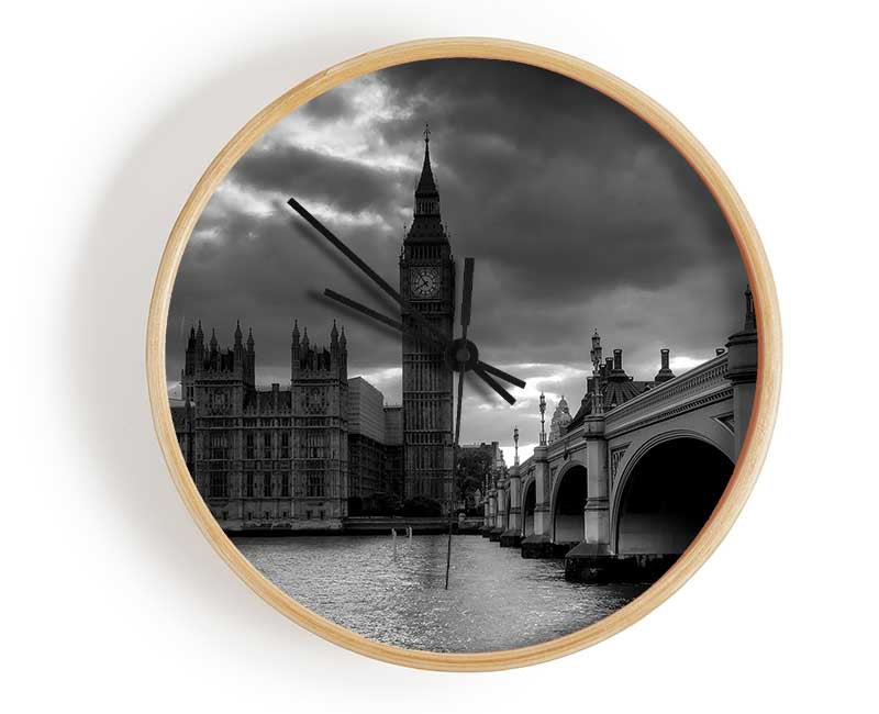 Westminster Black And White Clock - Wallart-Direct UK