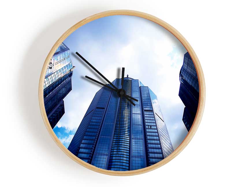 Window Cleaning Skyscrapers Clock - Wallart-Direct UK