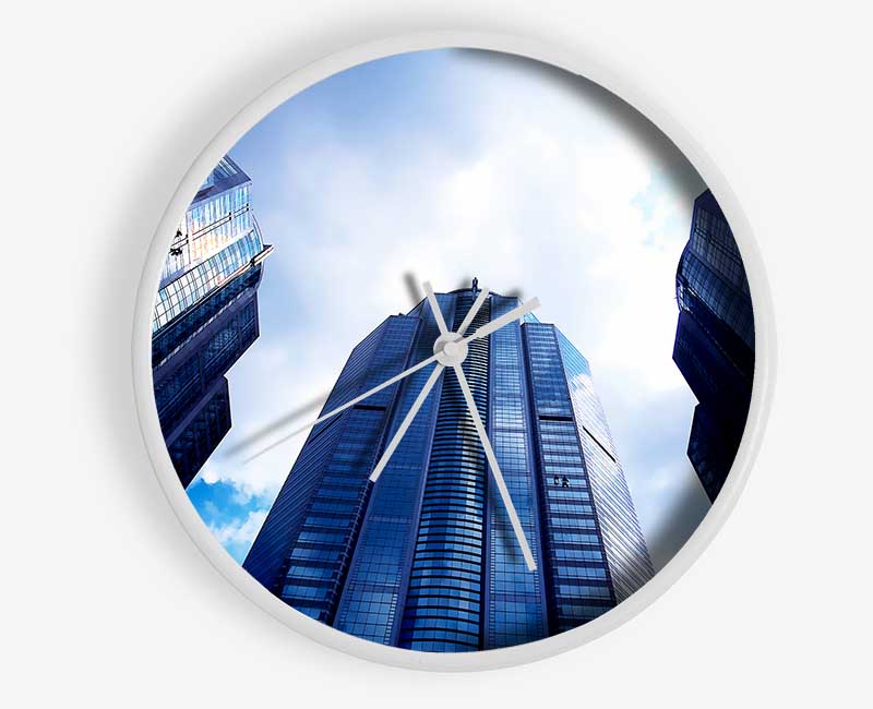 Window Cleaning Skyscrapers Clock - Wallart-Direct UK