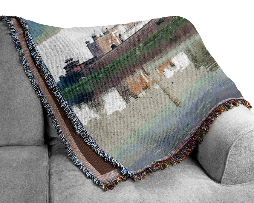 Yamuna River Agra India Woven Blanket