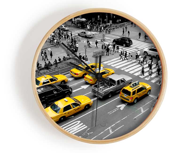 Yellow Cabs New York City Clock - Wallart-Direct UK