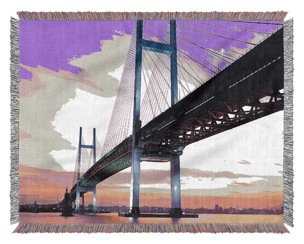 Yokohama Bay Bridge Japan Woven Blanket