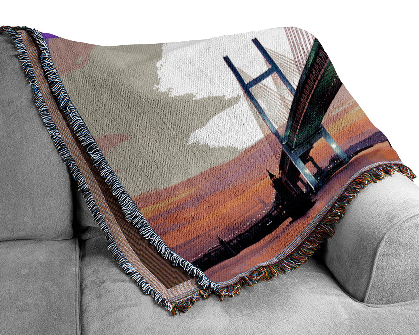 Yokohama Bay Bridge Japan Woven Blanket