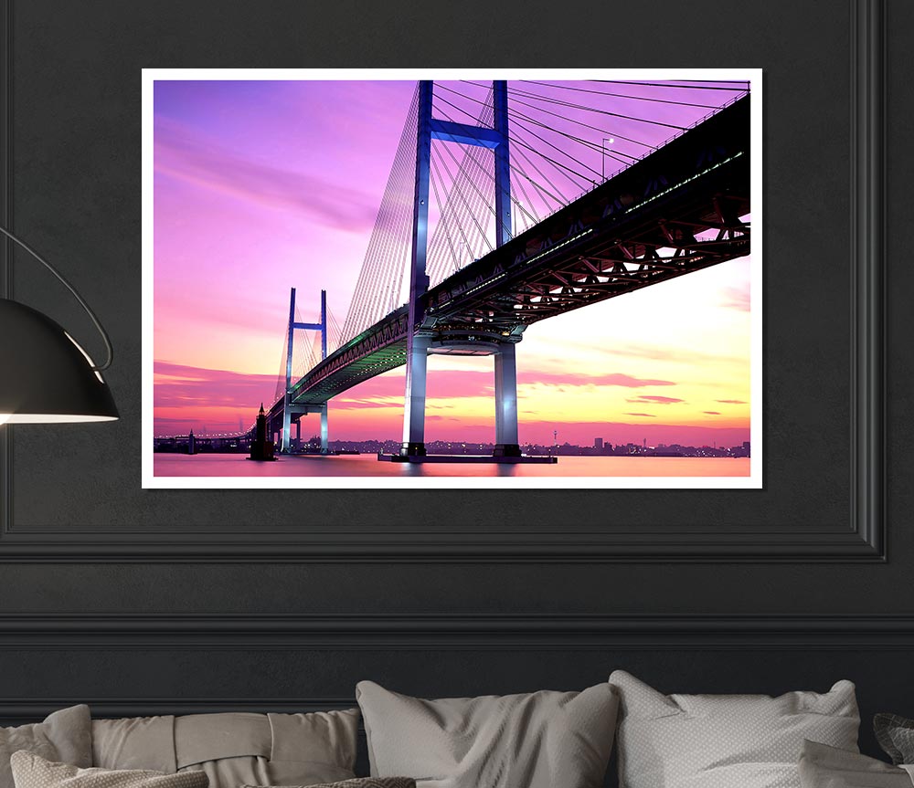 Yokohama Bay Bridge Japan Print Poster Wall Art