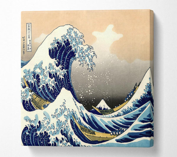 Picture of Hokusai A Big Wave Off Kanagawa Square Canvas Wall Art