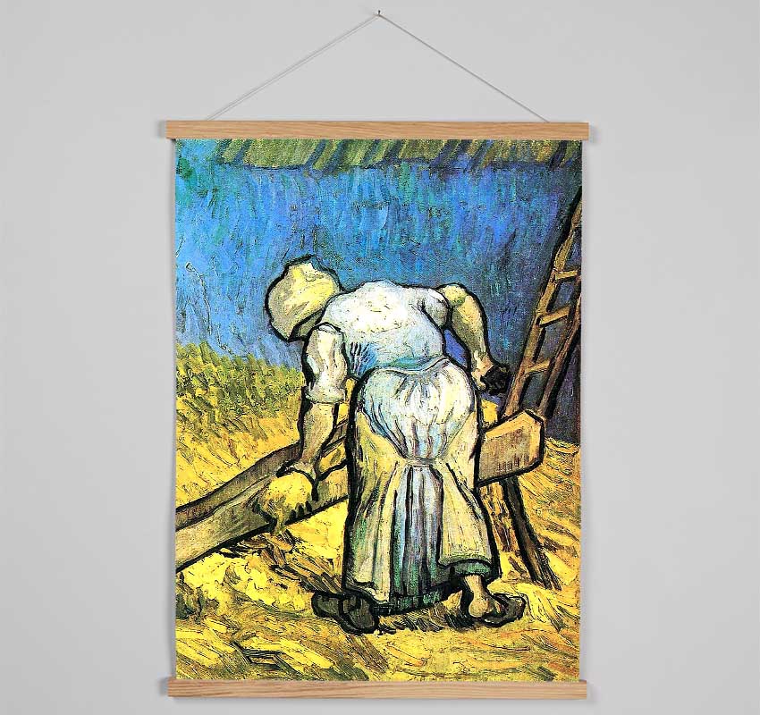 Van Gogh A Farmer Cutting Hay Hanging Poster - Wallart-Direct UK