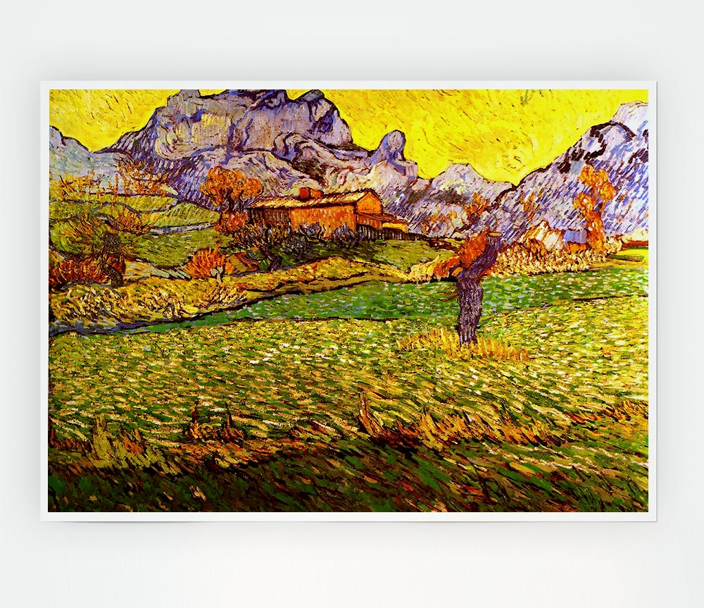 Van Gogh A Meadow In The Mountains Le Mas De Saint Paul Print Poster Wall Art