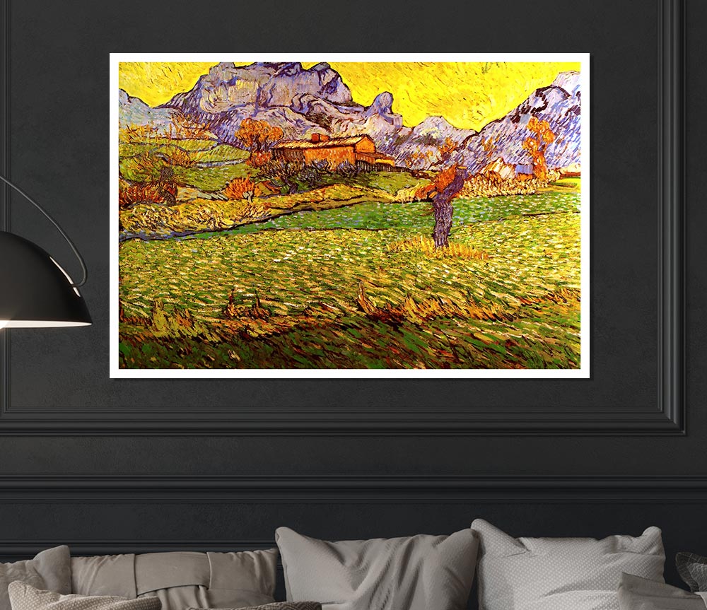 Van Gogh A Meadow In The Mountains Le Mas De Saint Paul Print Poster Wall Art