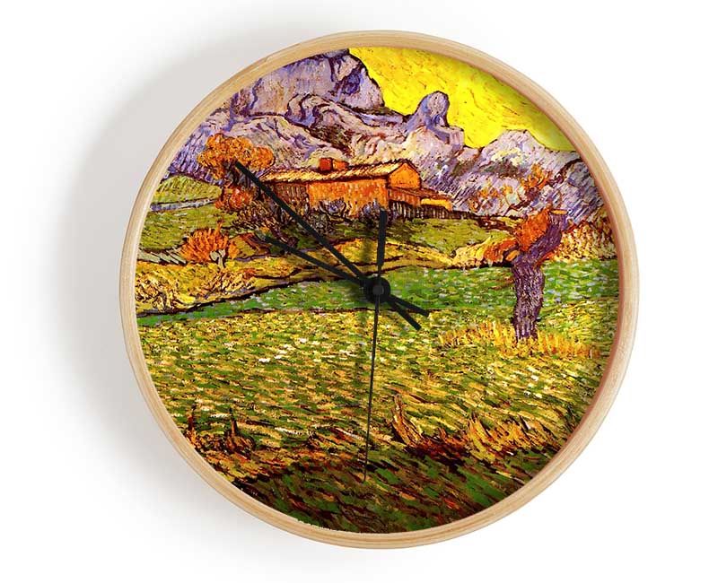 Van Gogh A Meadow In The Mountains Le Mas De Saint-Paul Clock - Wallart-Direct UK