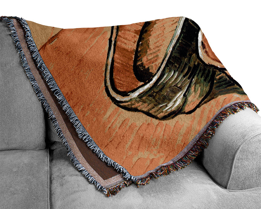 Van Gogh A Pair Of Leather Clogs Woven Blanket