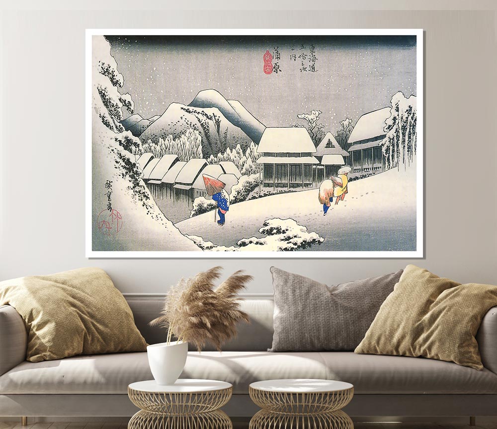 Hiroshige A Village In The Snow Print Poster Wall Art