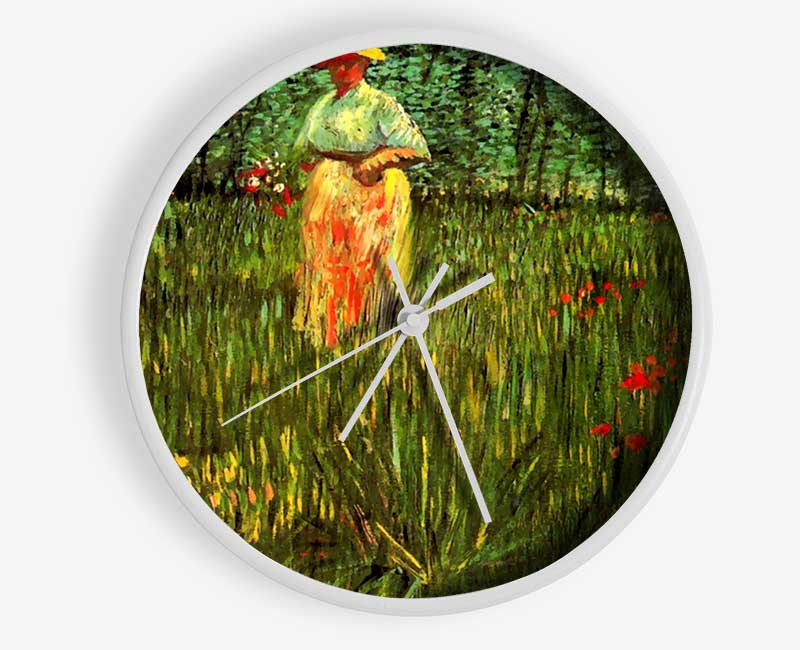 Van Gogh A Woman Walking In A Garden Clock - Wallart-Direct UK