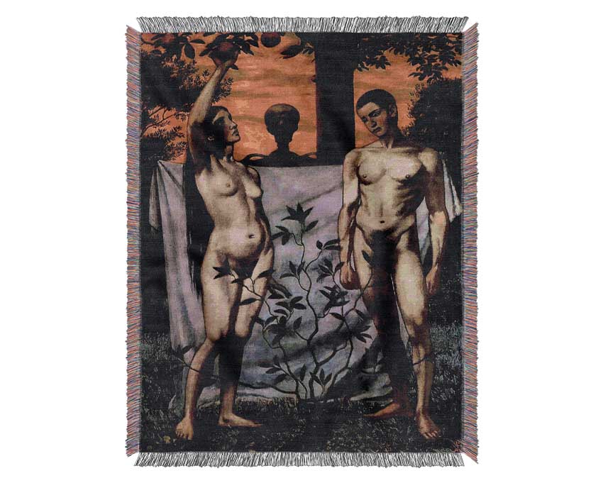 Hans Thoma Adam And Eve Woven Blanket