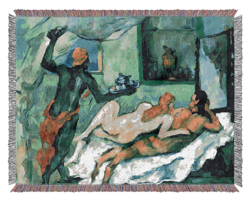 Cezanne After Lunch In Naples Woven Blanket