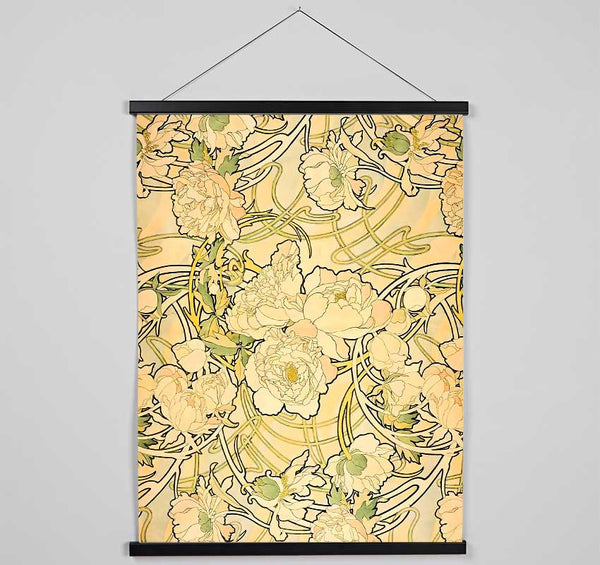 Alphonse Mucha Peonies Hanging Poster - Wallart-Direct UK