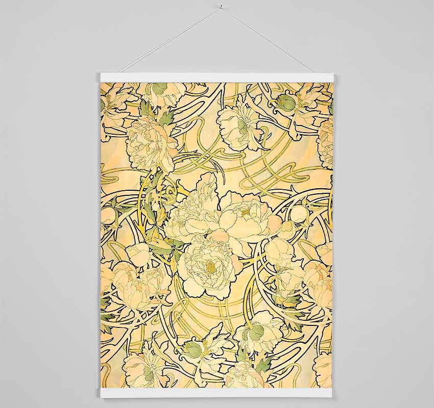 Alphonse Mucha Peonies Hanging Poster - Wallart-Direct UK