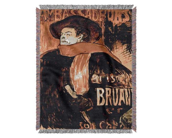 Toulouse Lautrec Aristide Bruant Study 2 Woven Blanket