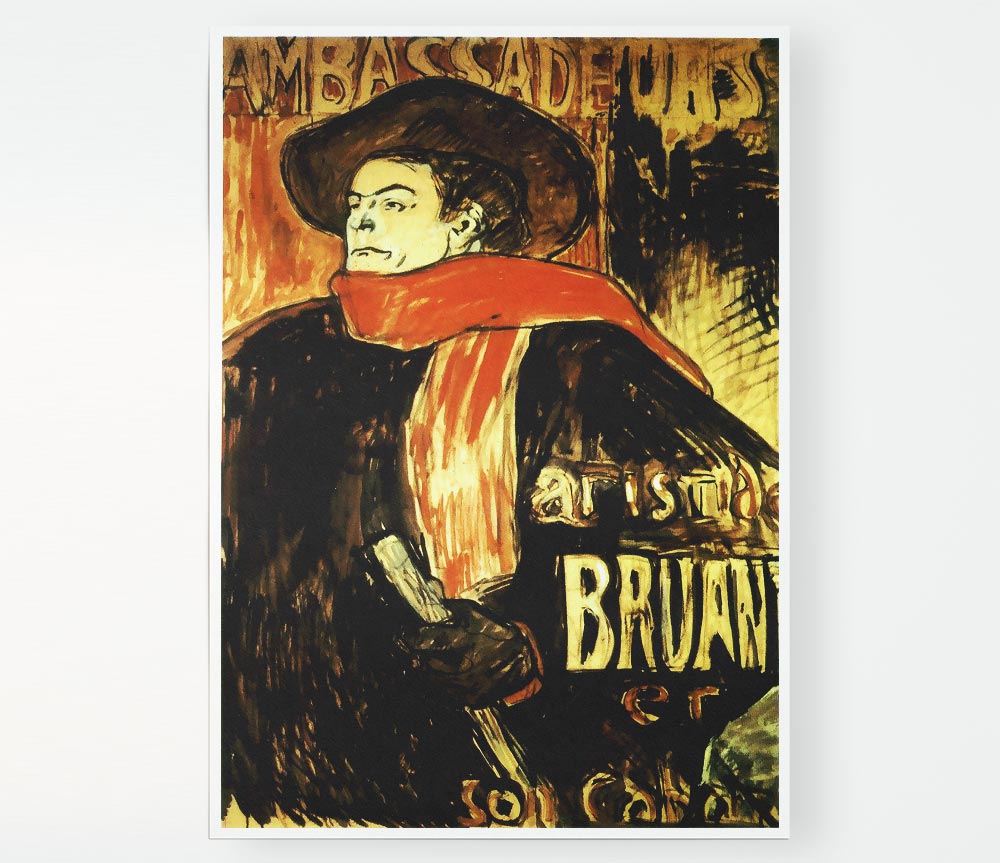 Toulouse Lautrec Aristide Bruant Study 2 Print Poster Wall Art