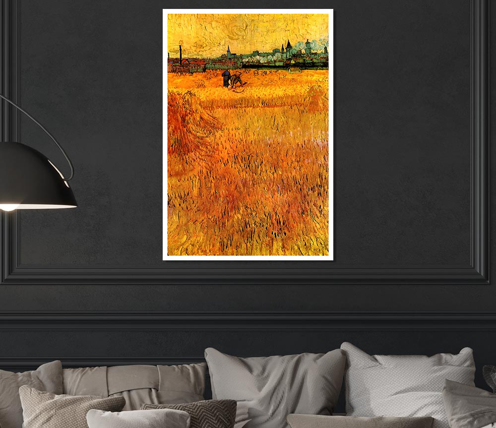 Van Gogh Arles View From The Wheat Fields Print Poster Wall Art