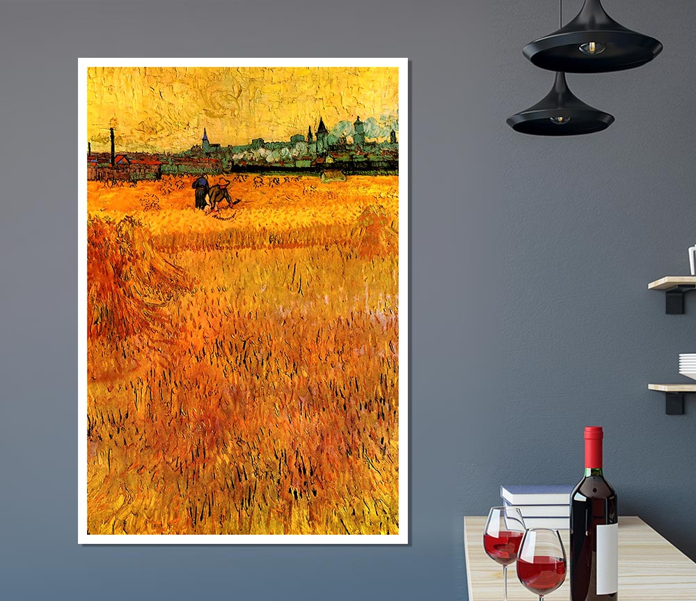 Van Gogh Arles View From The Wheat Fields Print Poster Wall Art