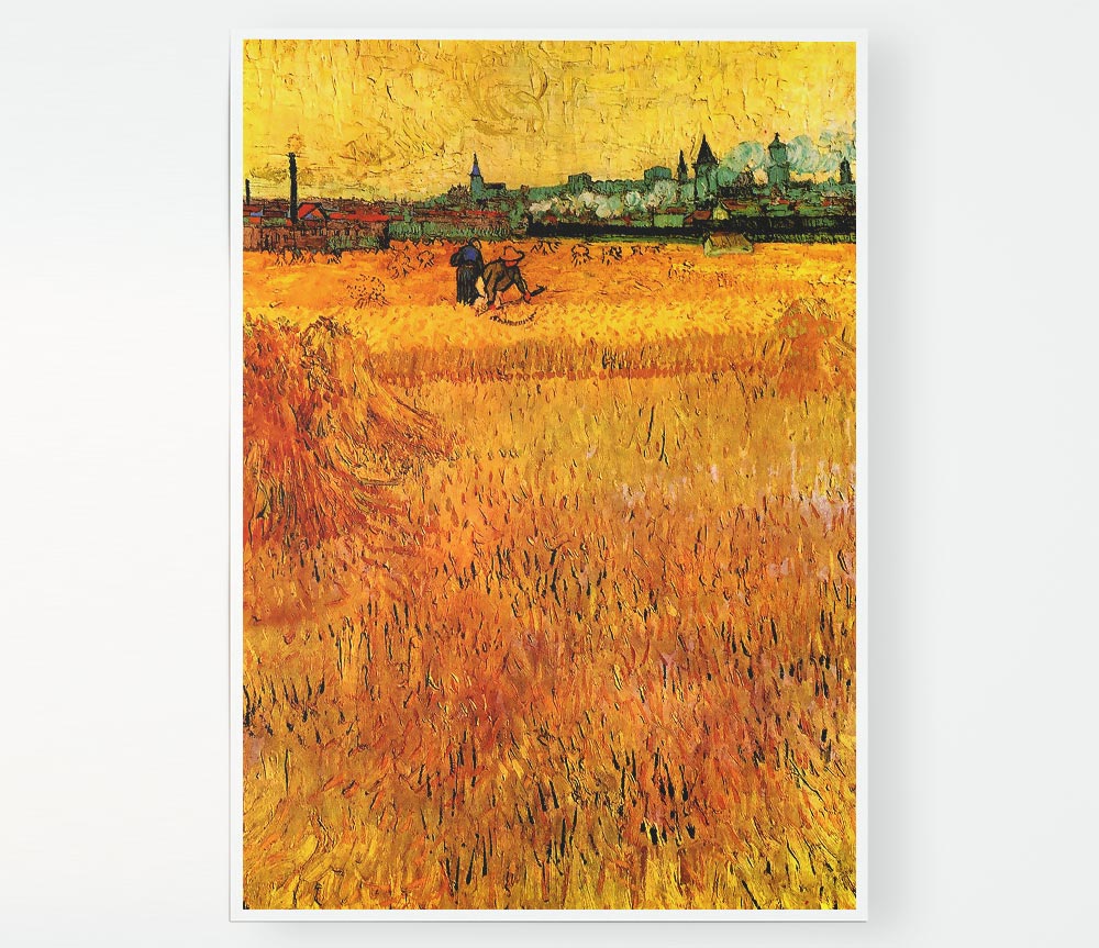 Van Gogh Arles View From The Wheat Fields Print Poster Wall Art