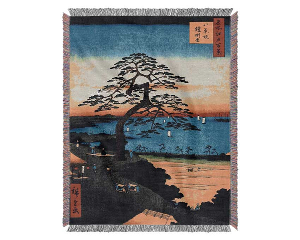 Hiroshige Armor Hanging Pine Woven Blanket