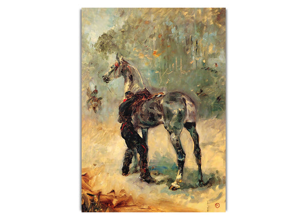 Artilleryman And His Horse By Toulouse Lautrec