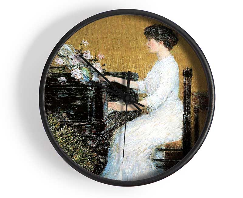 Hassam At The Piano Clock - Wallart-Direct UK