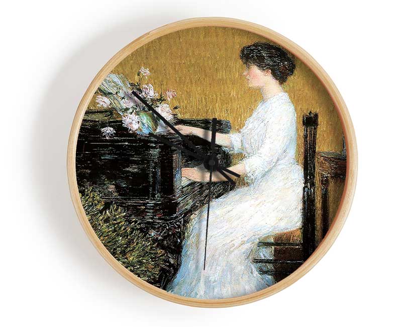 Hassam At The Piano Clock - Wallart-Direct UK