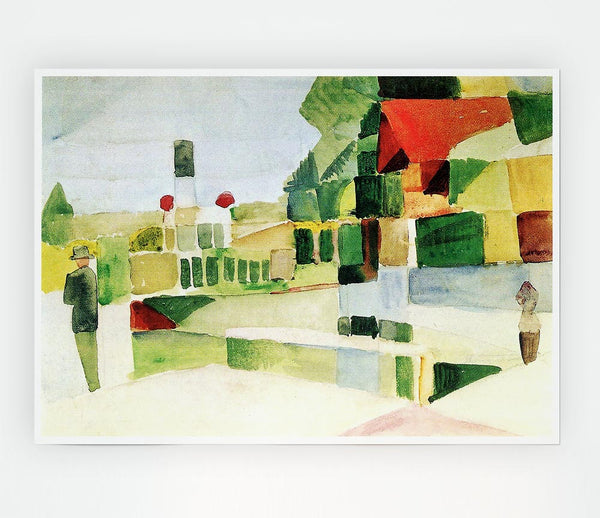 August Macke At The Ships Print Poster Wall Art