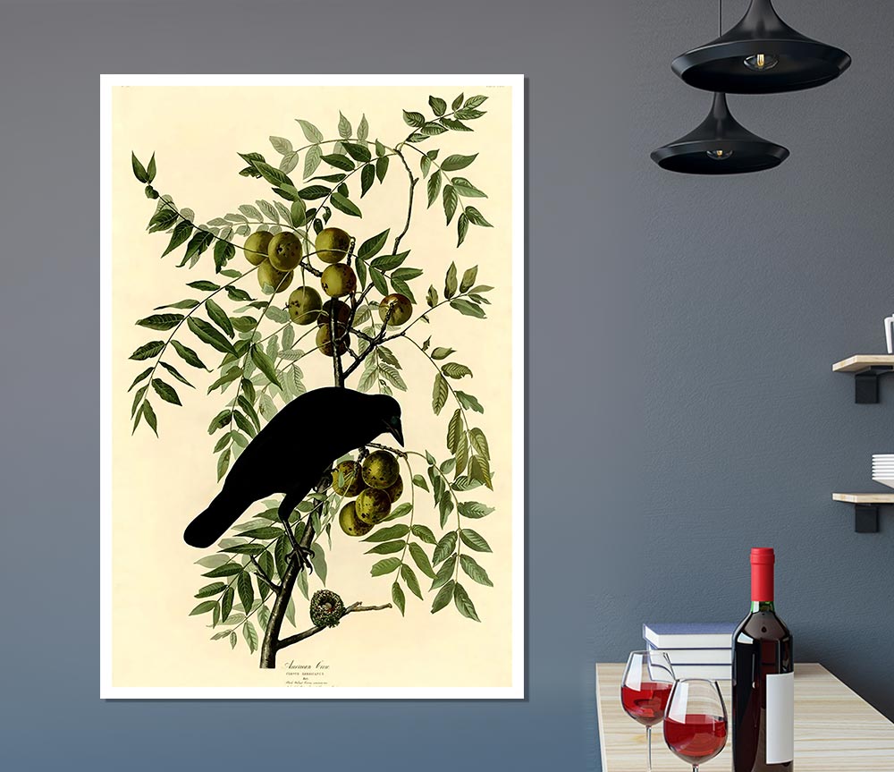 Audubon American Crow Plate 156 Print Poster Wall Art