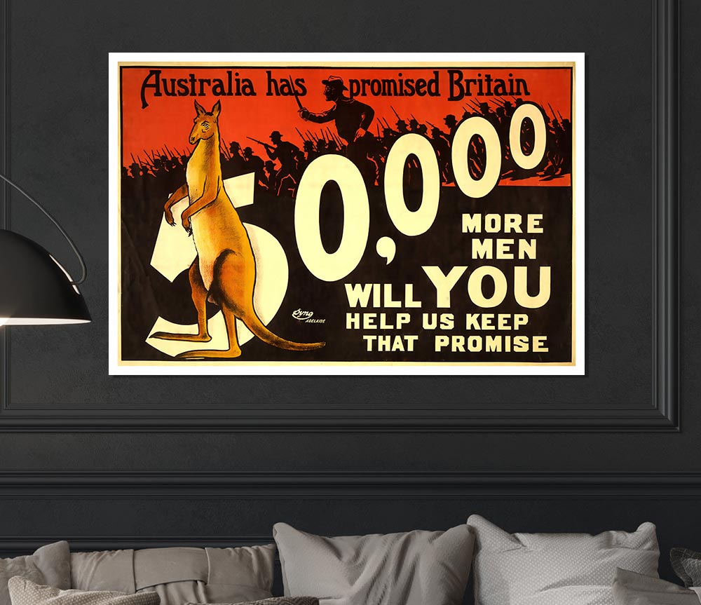 Australia Has Promised Britain Print Poster Wall Art