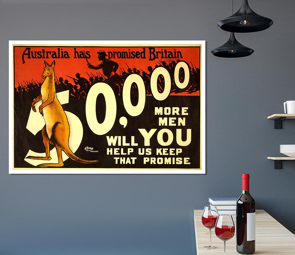 Australia Has Promised Britain Print Poster Wall Art