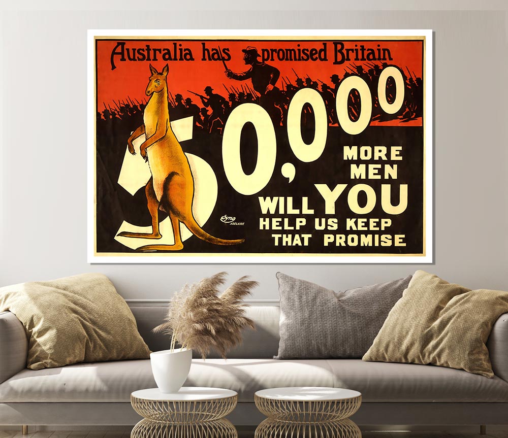 Australia Has Promised Britain Print Poster Wall Art