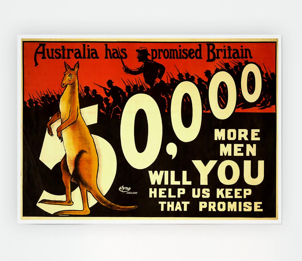 Australia Has Promised Britain Print Poster Wall Art