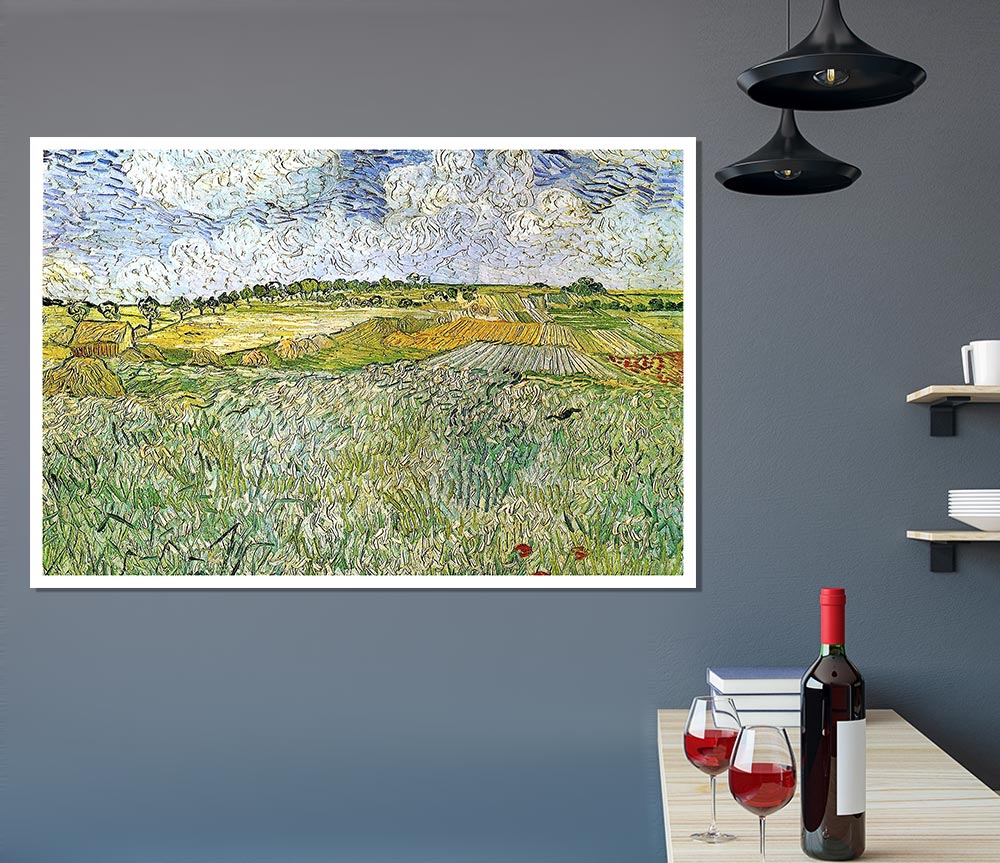 Van Gogh Auvers With Rain Clouds Print Poster Wall Art