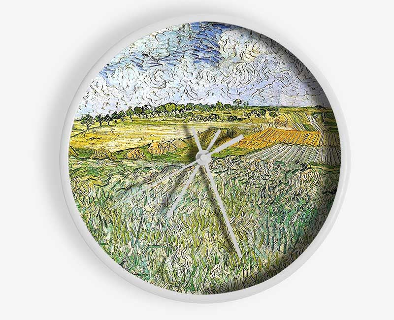 Van Gogh Auvers With Rain Clouds Clock - Wallart-Direct UK