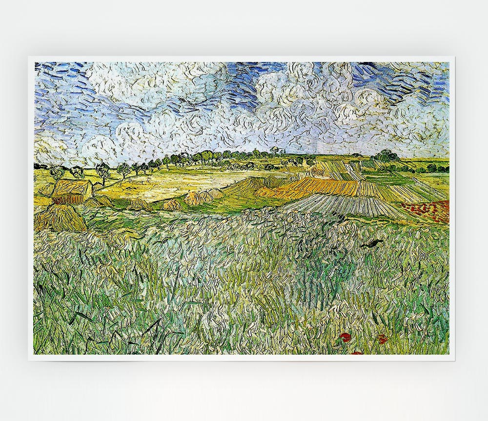 Van Gogh Auvers With Rain Clouds Print Poster Wall Art