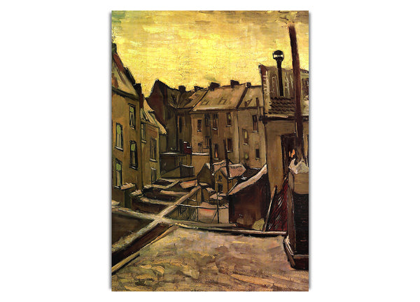 Backyards Of Old Houses In Antwerp In The Snow By Van Gogh