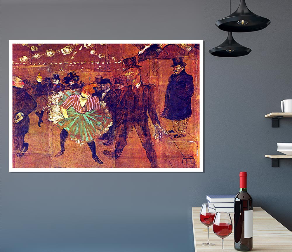 Toulouse Lautrec Ball At Moulin Rouge Print Poster Wall Art