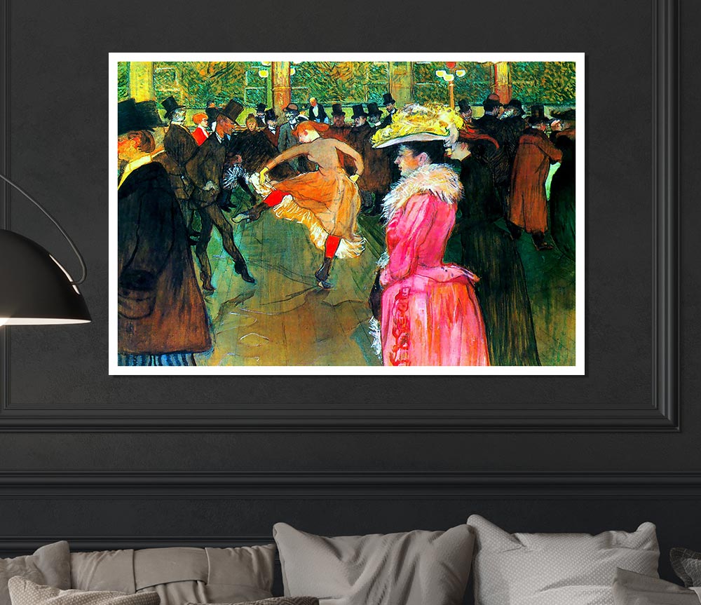 Toulouse Lautrec Ball In The Moulin Rouge Print Poster Wall Art