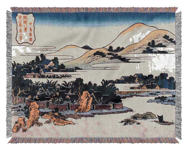 Hokusai Banana Plantation At Chuto Woven Blanket