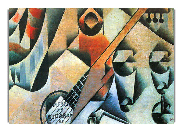 Banjo (Guitar) And Glasses By Juan Gris