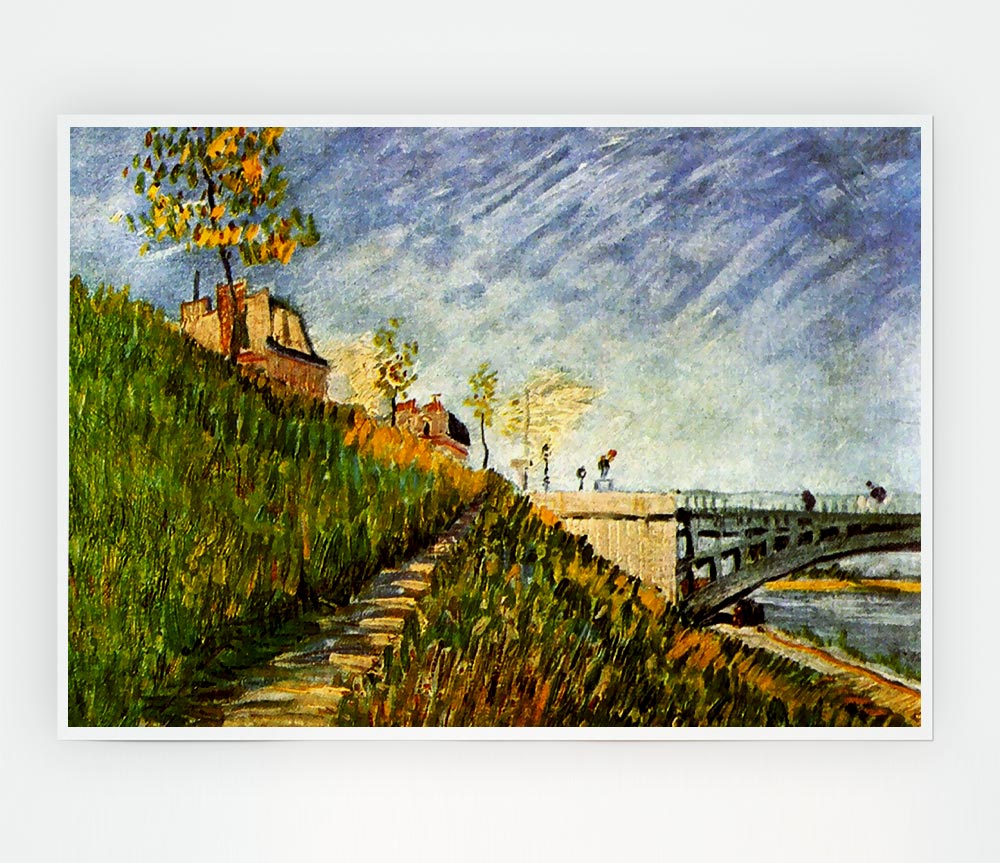 Van Gogh Banks Of The Seine With Pont De Clichy Print Poster Wall Art