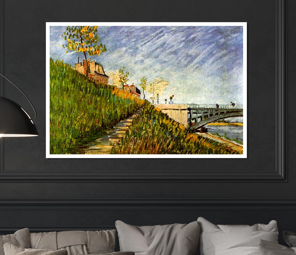 Van Gogh Banks Of The Seine With Pont De Clichy Print Poster Wall Art