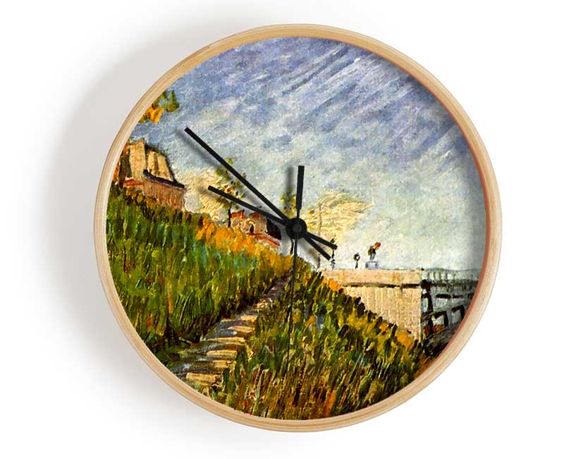 Van Gogh Banks Of The Seine With Pont De Clichy Clock - Wallart-Direct UK